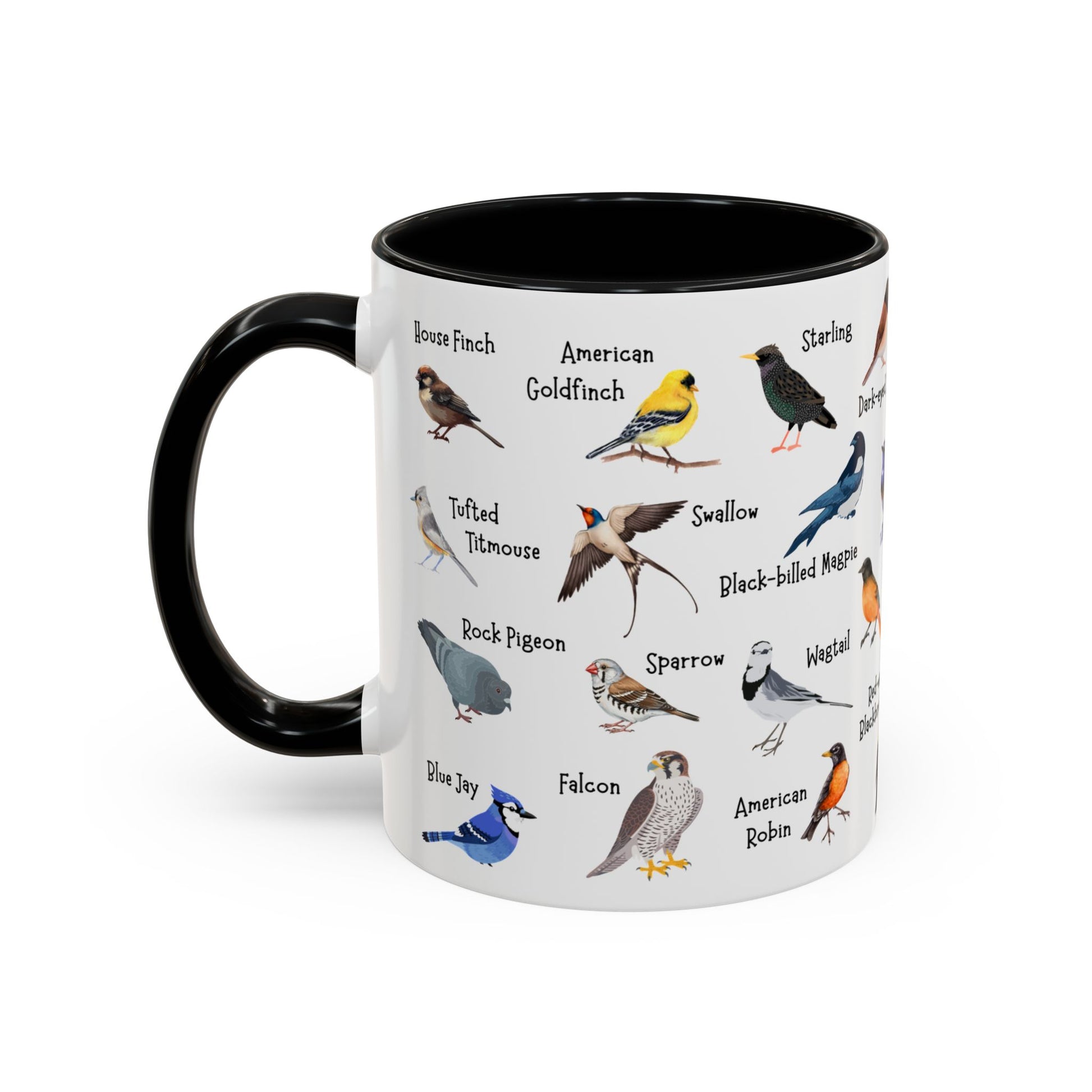 Nature lover coffee mug featuring backyard bird species