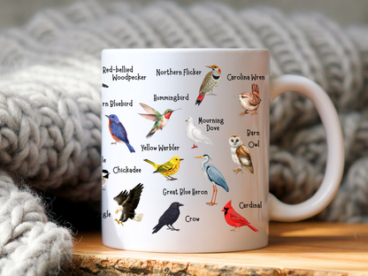 Bird mug styled as an everyday morning coffee mug