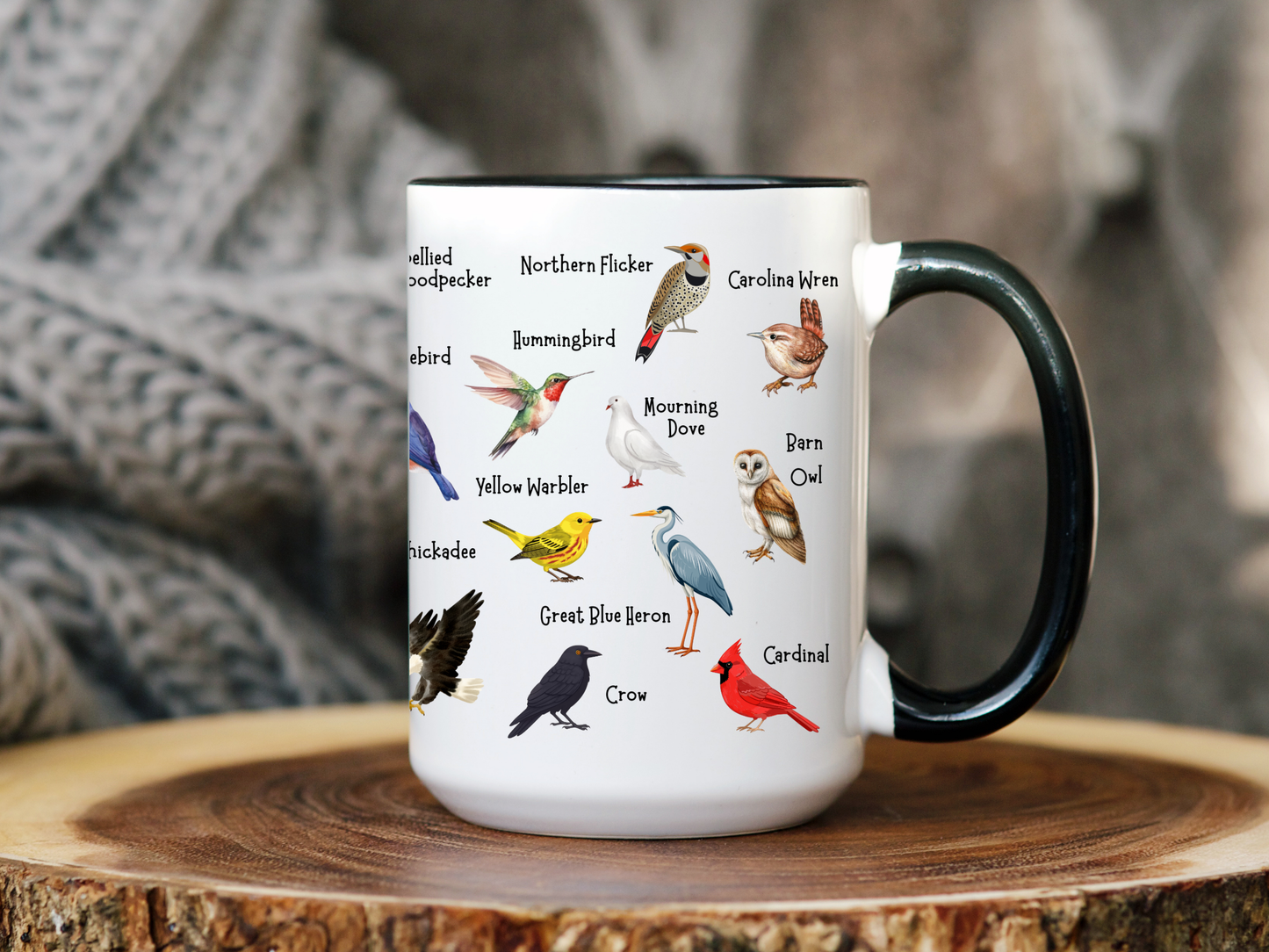 Backyard birds mug presented as a birdwatching gift